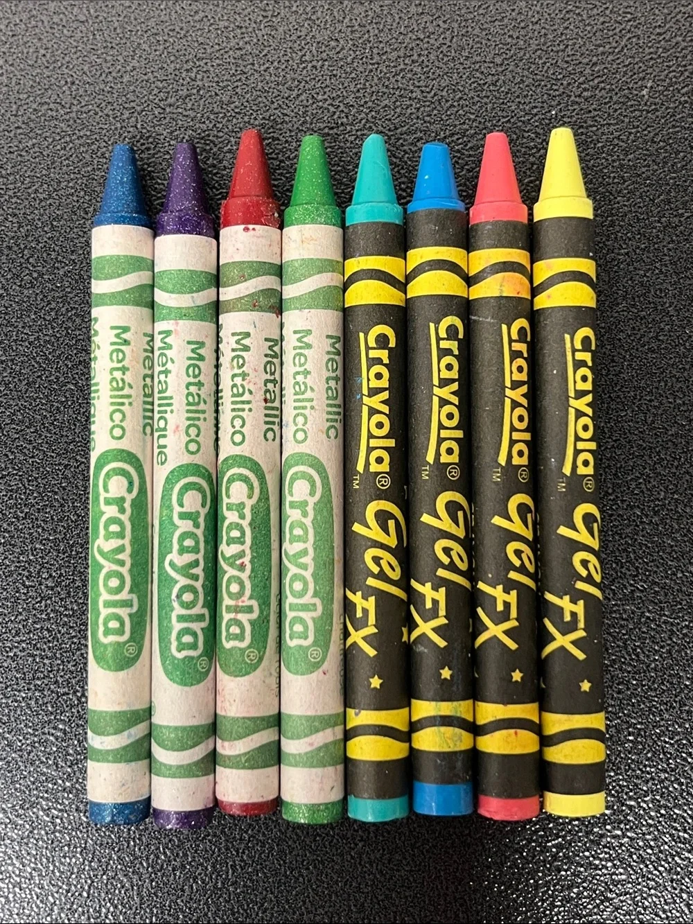 Retired Crayola Crayons- 4 Gel FX and 4 Metallic FX